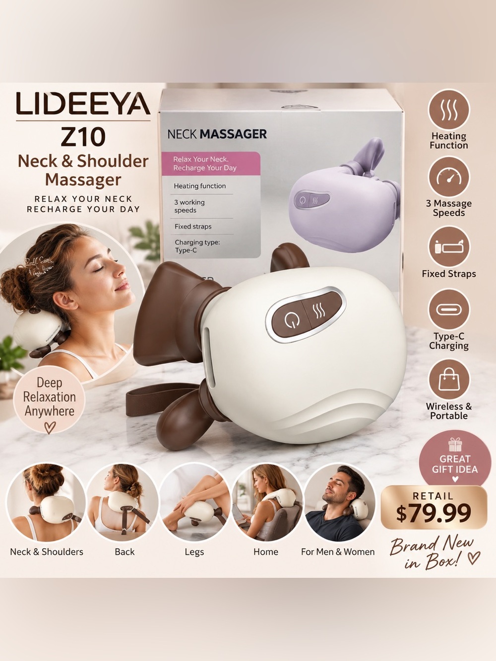 Lideeya Z10 4D Neck and Shoulder Massager